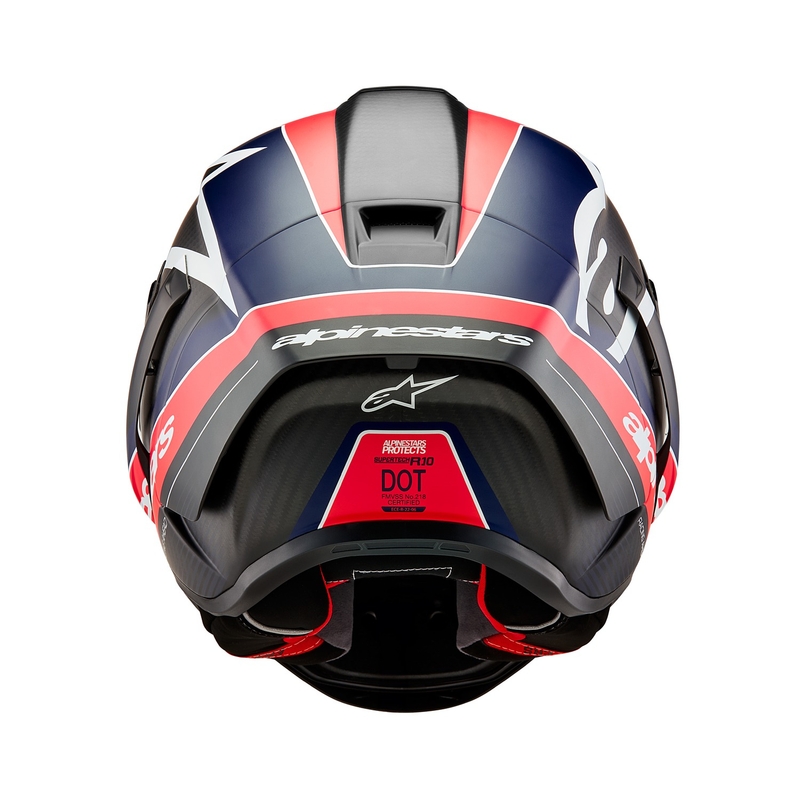 Κράνος μοτοσικλέτας full face Alpinestars Supertech R-10 Team carbon fluor κόκκινο-μπλε-λευκό ματ