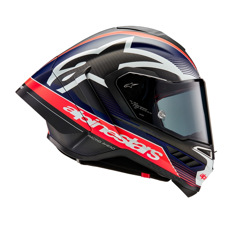 Κράνος μοτοσικλέτας full face Alpinestars Supertech R-10 Team carbon fluor κόκκινο-μπλε-λευκό ματ