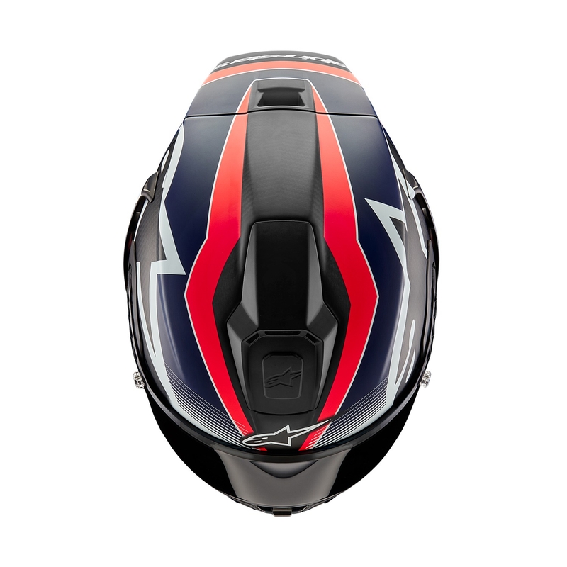 Κράνος μοτοσικλέτας full face Alpinestars Supertech R-10 Team carbon fluor κόκκινο-μπλε-λευκό ματ