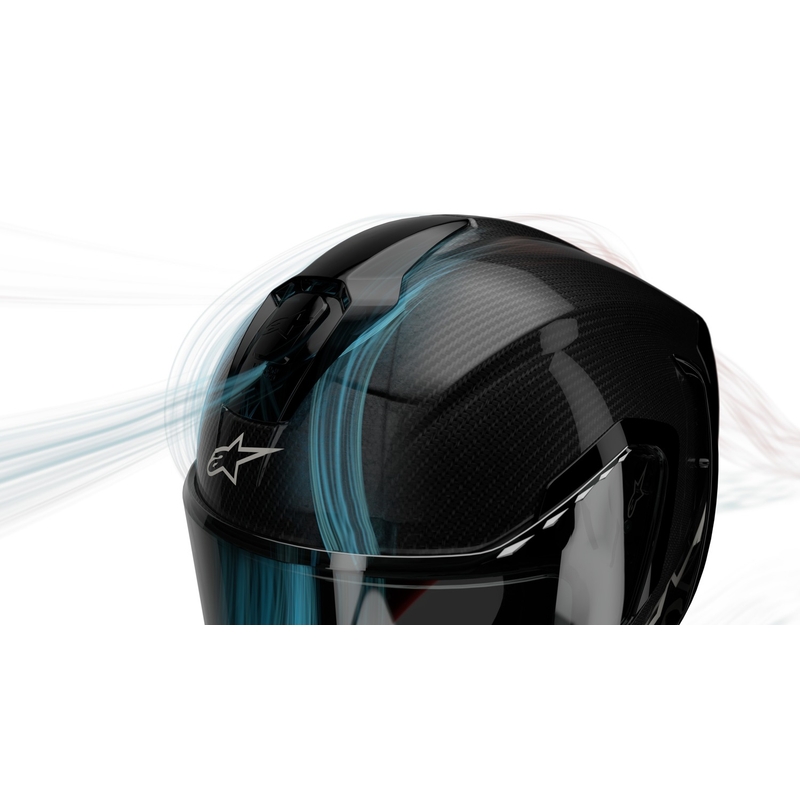 Κράνος μοτοσικλέτας full face Alpinestars Supertech R-10 Team carbon fluor κόκκινο-μπλε-λευκό ματ