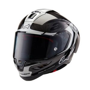 Alpinestars Supertech R-10 Element 2024 carbon ασημί-μαύρο ολοκληρωμένο κράνος μοτοσικλέτας