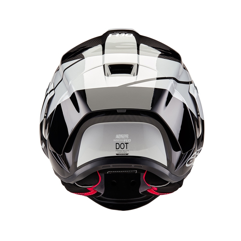 Κράνος μοτοσικλέτας Alpinestars Supertech R-10 Element από ανθρακονήματα, ασημί-μαύρο