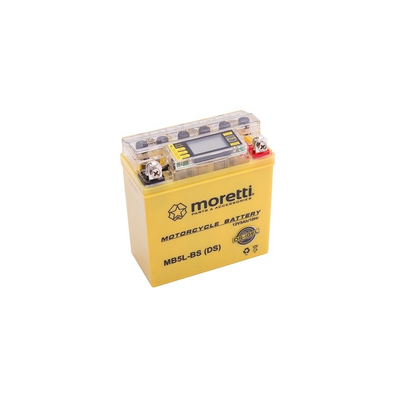 Μπαταρία τζελ χωρίς συντήρηση Moretti MB5L-BS, 12V 5Ah με μετρητή τάσης