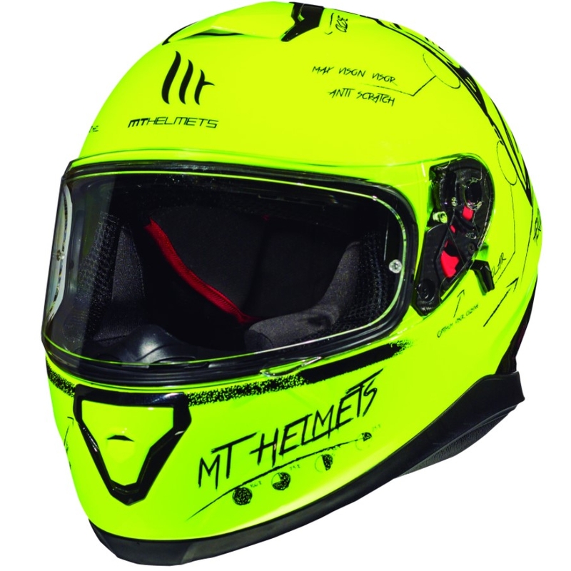 Integrální přilba na motorku MT Thunder 3 SV Board fluo žlutá výprodej