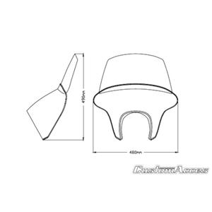 Plexi štít CUSTOMACCES BATWING SML průhledná dlouhé