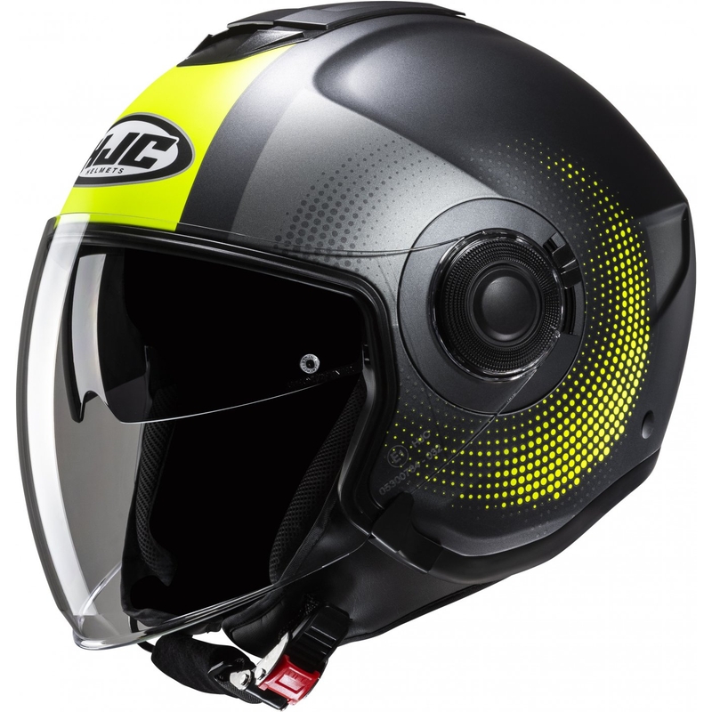 Ανοιχτό κράνος μοτοσικλέτας HJC i40N Pyle MC3HSF γκρι-κίτρινο φλούο