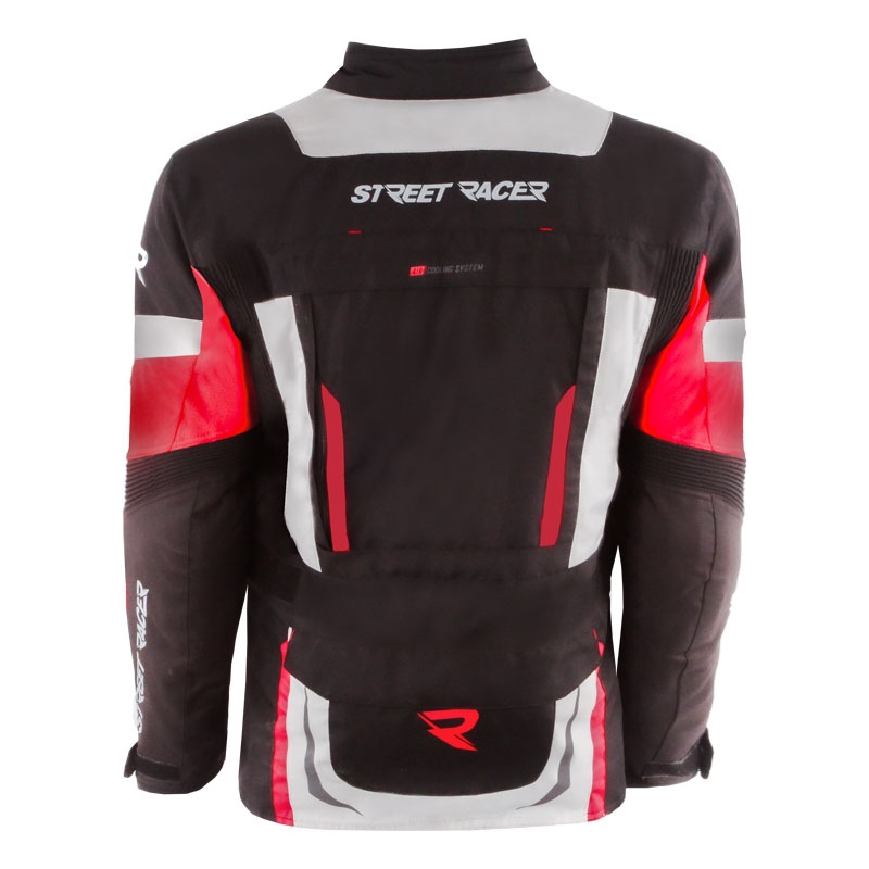 Street Racer Hilax μαύρο-γκρι-κόκκινο μπουφάν μοτοσικλέτας