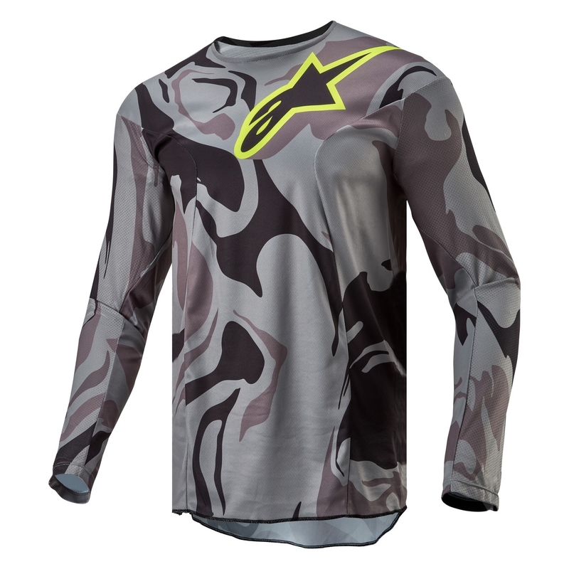 Alpinestars Racer Tactical motocross jersey γκρι camo-fluo κίτρινο-μαύρο