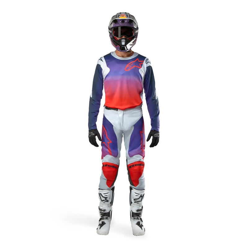 Φανέλα motocross Alpinestars Racer Hoen γκρι-μπλε-πορτοκαλί