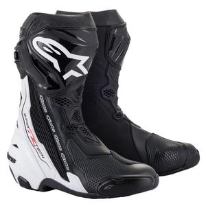 Alpinestars Supertech R μαύρες και λευκές μπότες μοτοσικλέτας