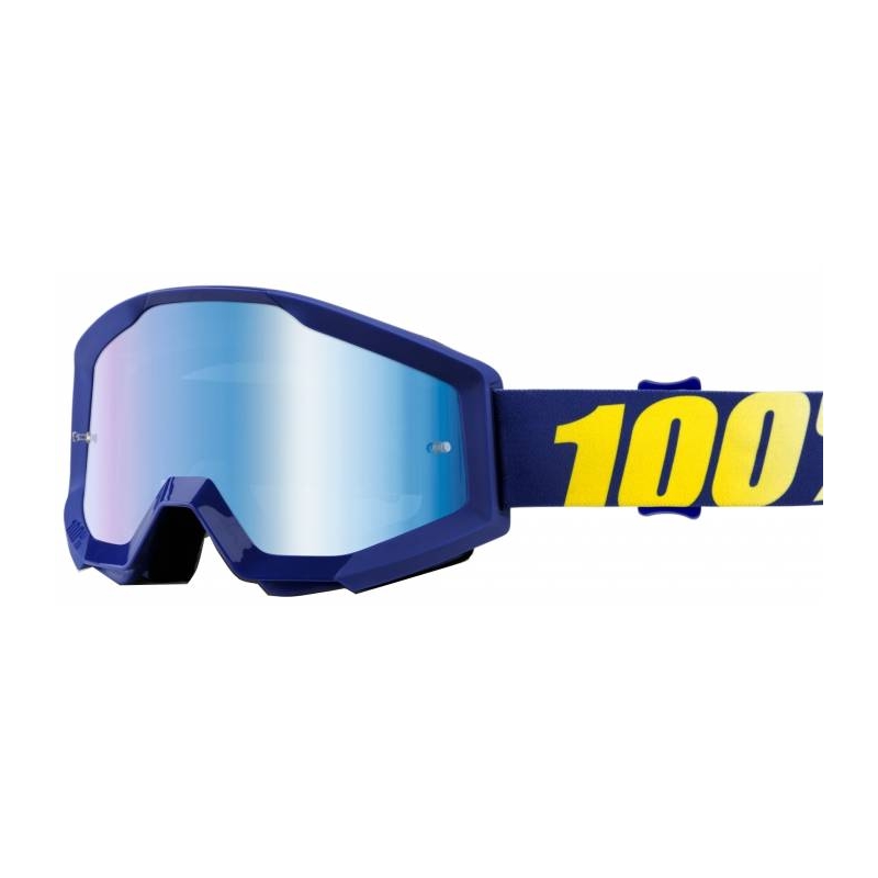 Brýle 100% Strata Hope (modré chrom plexi s čepy pro slídy)