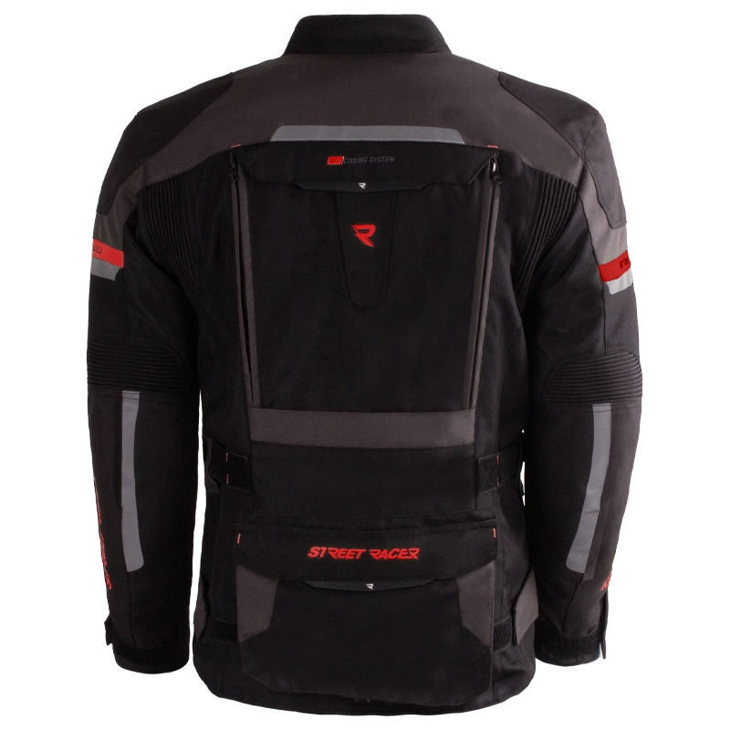 Street Racer Rocket μαύρο-γκρι-κόκκινο μπουφάν μοτοσικλέτας