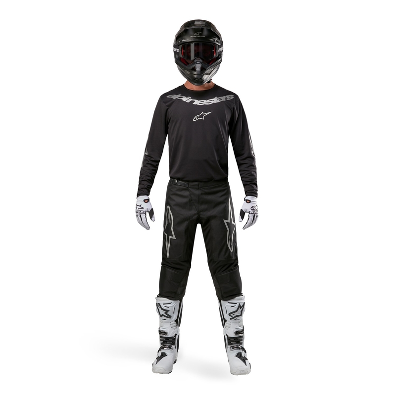 Alpinestars Fluid Lucent φανέλα motocross μαύρο και ασημί