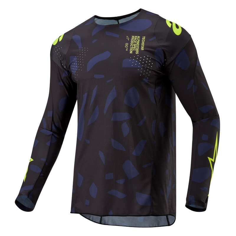Alpinestars Techstar Rantera φανέλα μοτοκρός μαύρο-μπλε-fluo κίτρινο