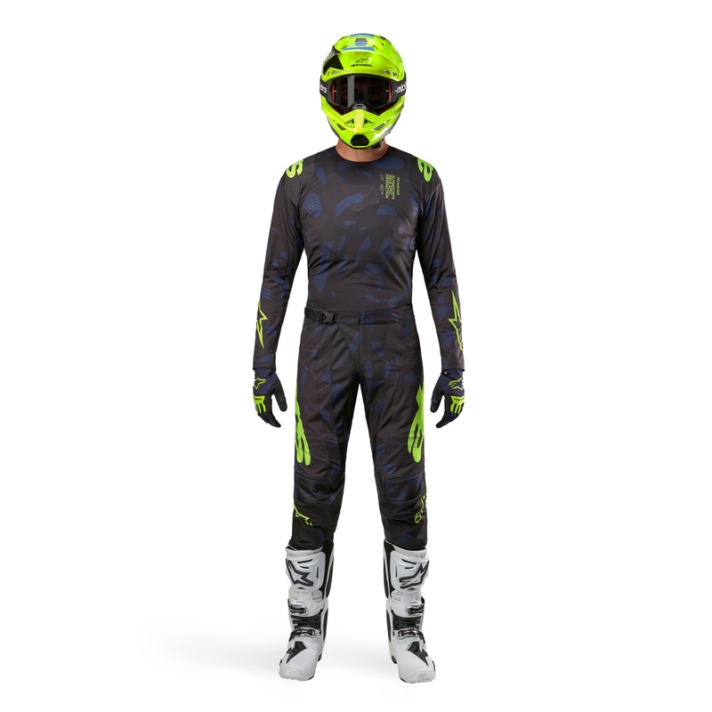 Alpinestars Techstar Rantera φανέλα μοτοκρός μαύρο-μπλε-fluo κίτρινο