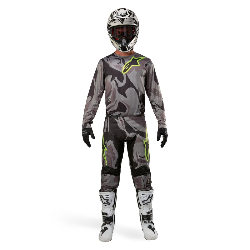 Παντελόνι μοτοκρός Alpinestars Racer Tactical γκρι camo-fluo κίτρινο-μαύρο