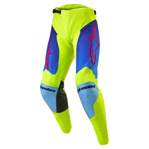 Alpinestars Racer Hoen fluo κίτρινο-μπλε-κόκκινο παντελόνι motocross