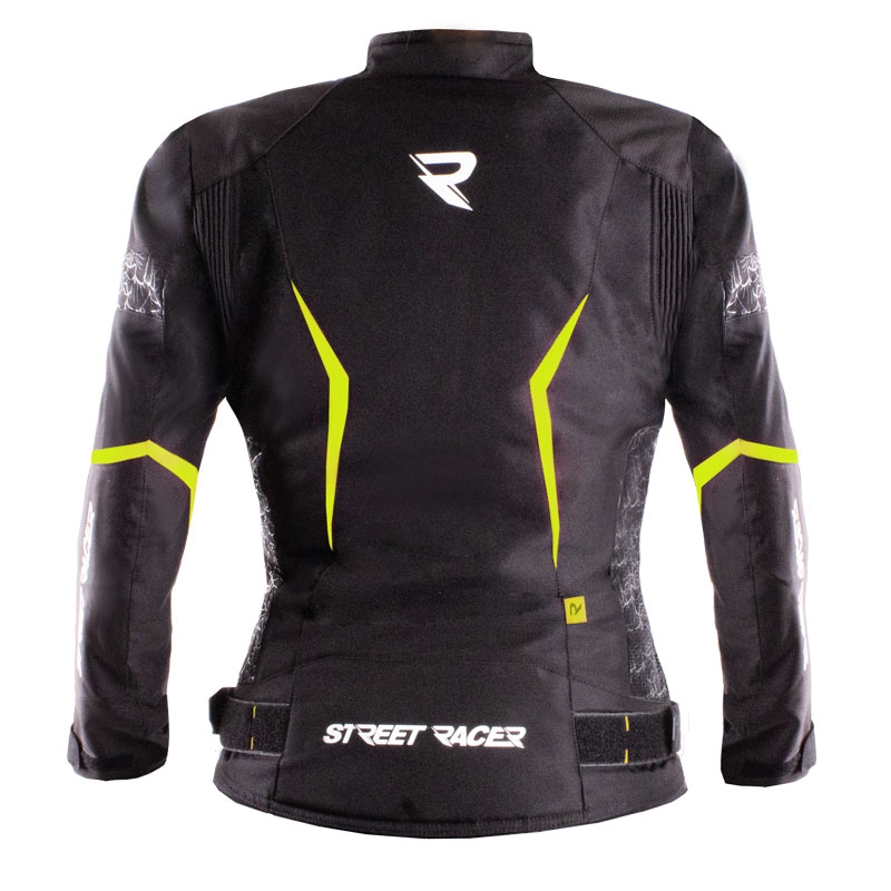 Γυναικείο μπουφάν μοτοσικλέτας Street Racer Rose Black-Fluo Yellow