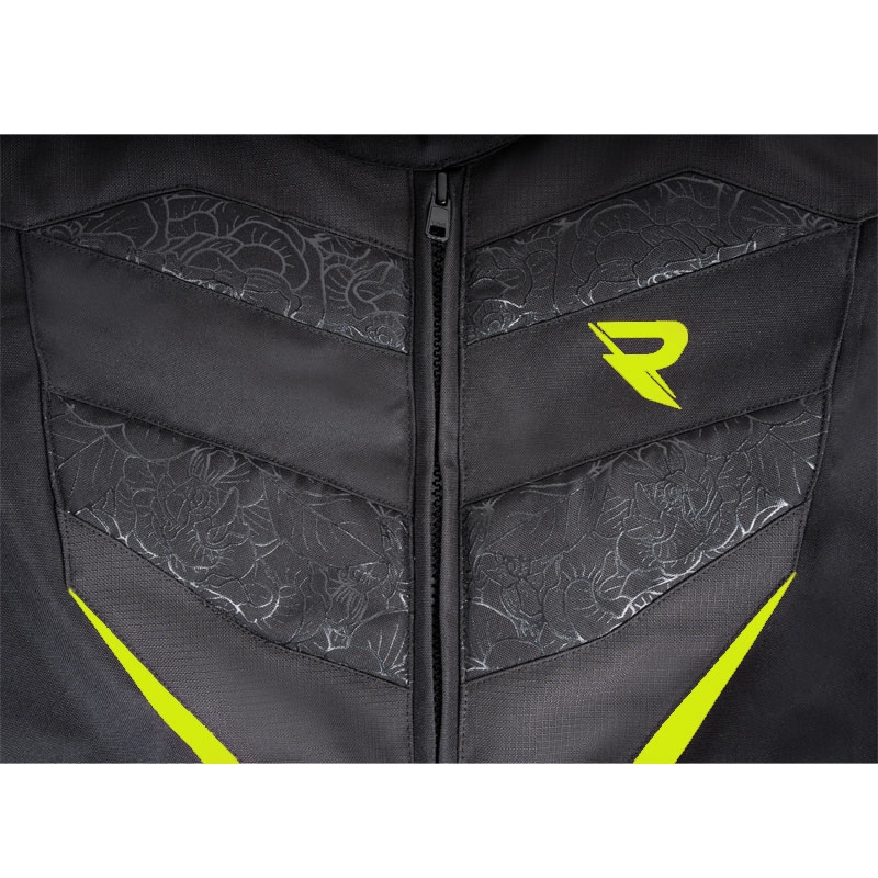 Γυναικείο μπουφάν μοτοσικλέτας Street Racer Rose Black-Fluo Yellow