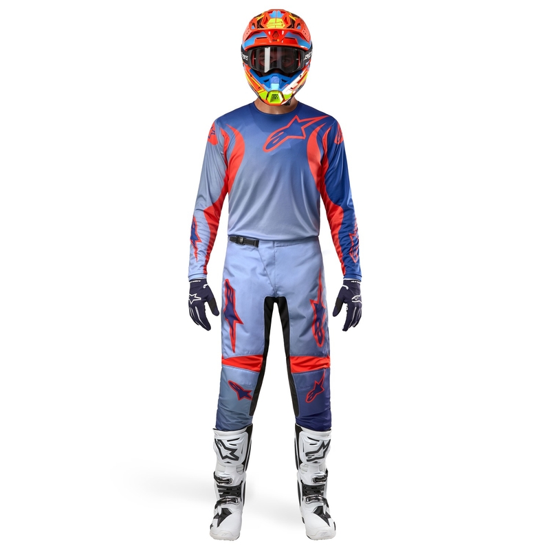 Alpinestars Fluid Lucent Παντελόνι Motocross μπλε-φωτεινό μπλε-πορτοκαλί