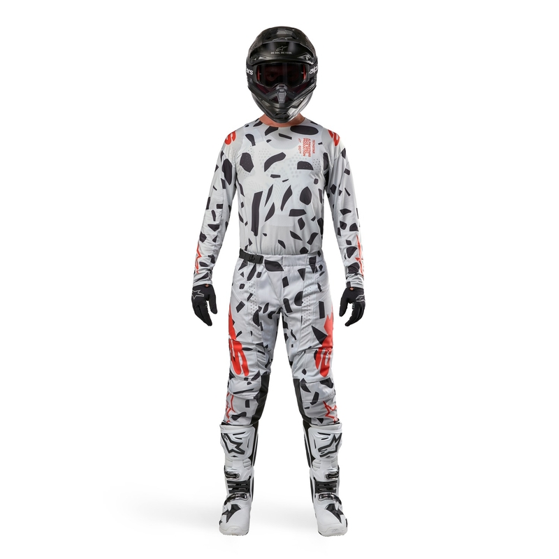 Παντελόνι μοτοκρός Alpinestars Techstar Rantera γκρι-πορτοκαλί-μαύρο
