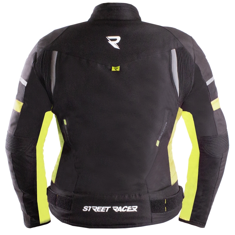 Γυναικείο μπουφάν μοτοσικλέτας Street Racer Betty II μαύρο-fluo κίτρινο