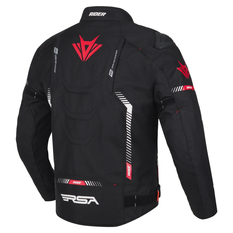 Μπουφάν μοτοσικλέτας RSA Rider μαύρο-άσπρο-κόκκινο
