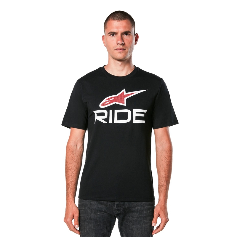 T-shirt Alpinestars Ride 4.0 CSF μαύρο-λευκό-κόκκινο