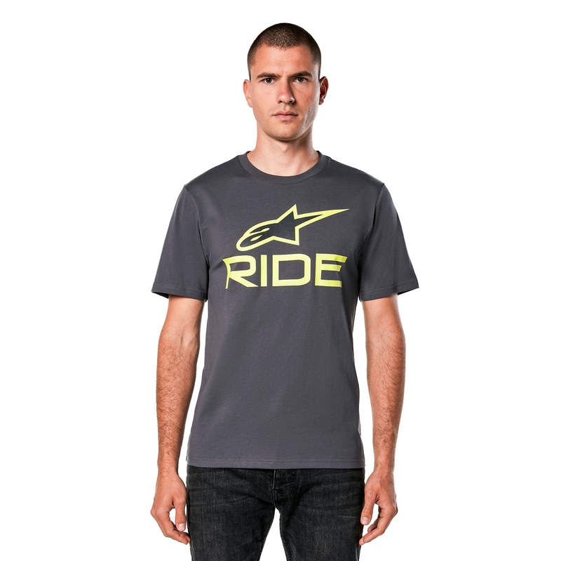 T-shirt Alpinestars Ride 4.0 CSF γκρι-κίτρινο-μαύρο