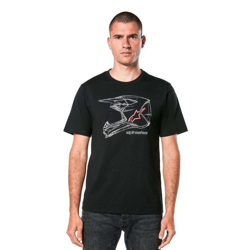 T-shirt Alpinestars MX κράνος CSF μαύρο