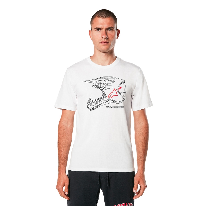 T-shirt Alpinestars MX κράνος CSF λευκό