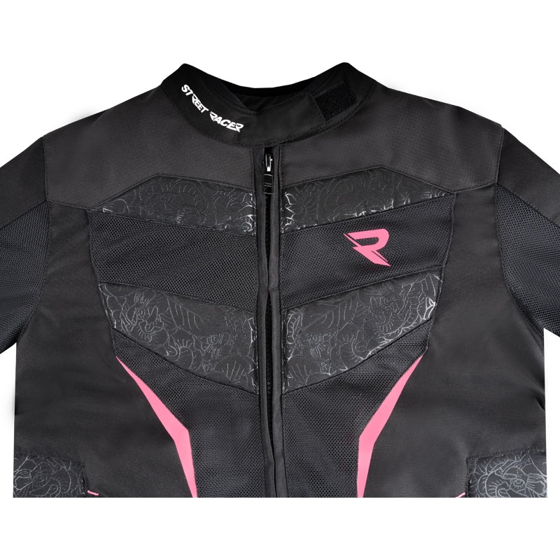 Γυναικείο Street Racer Rose Air Μαύρο και ροζ μπουφάν μοτοσικλέτας