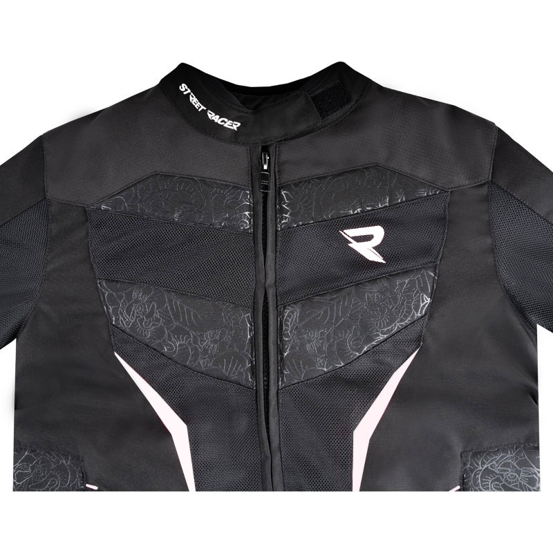 Γυναικείο Street Racer Rose Air Μαύρο και άσπρο μπουφάν μοτοσικλέτας