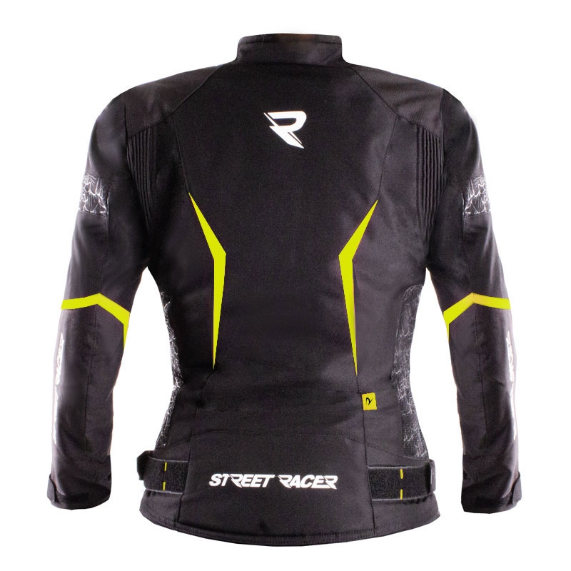 Γυναικείο μπουφάν μοτοσικλέτας Street Racer Rose Air μαύρο-fluo κίτρινο