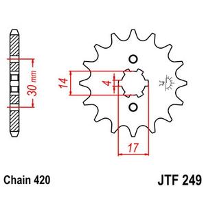 Řetězové kolečko JT 16 zubů, 420
