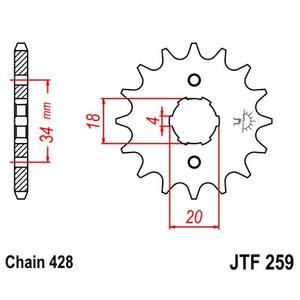 Řetězové kolečko JT 17 zubů, 428
