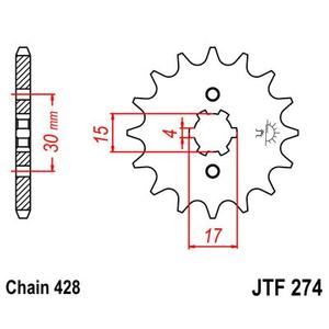 Řetězové kolečko JT 13 zubů, 428