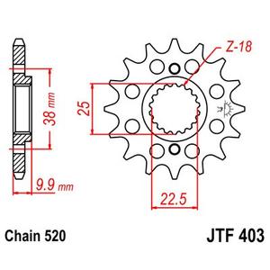 Řetězové kolečko JT 15 zubů, 520