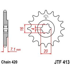 Řetězové kolečko JT 13 zubů, 420