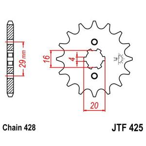 Řetězové kolečko JT 16 zubů, 428