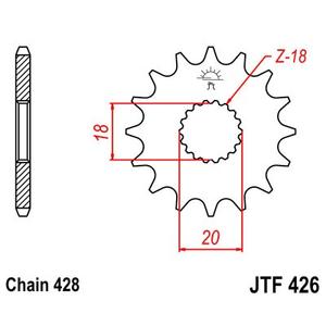 Řetězové kolečko JT 13 zubů, 428