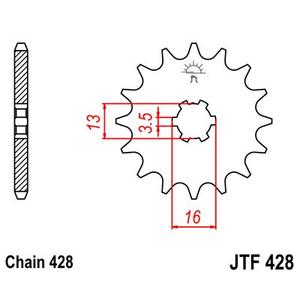 Řetězové kolečko JT 13 zubů, 428