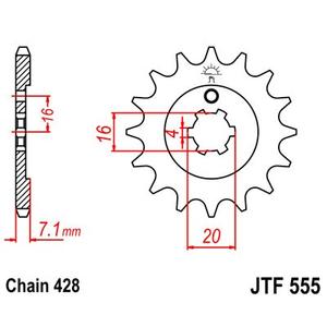 Řetězové kolečko JT 13 zubů, 428