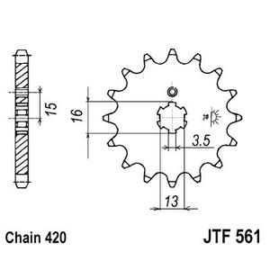Řetězové kolečko JT 15 zubů, 420