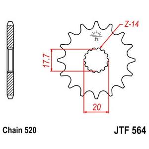 Řetězové kolečko JT 12 zubů, 520