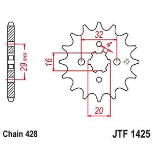 Řetězové kolečko JT 13 zubů, 428