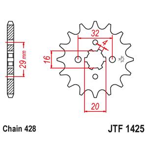 Řetězové kolečko JT 15 zubů, 428