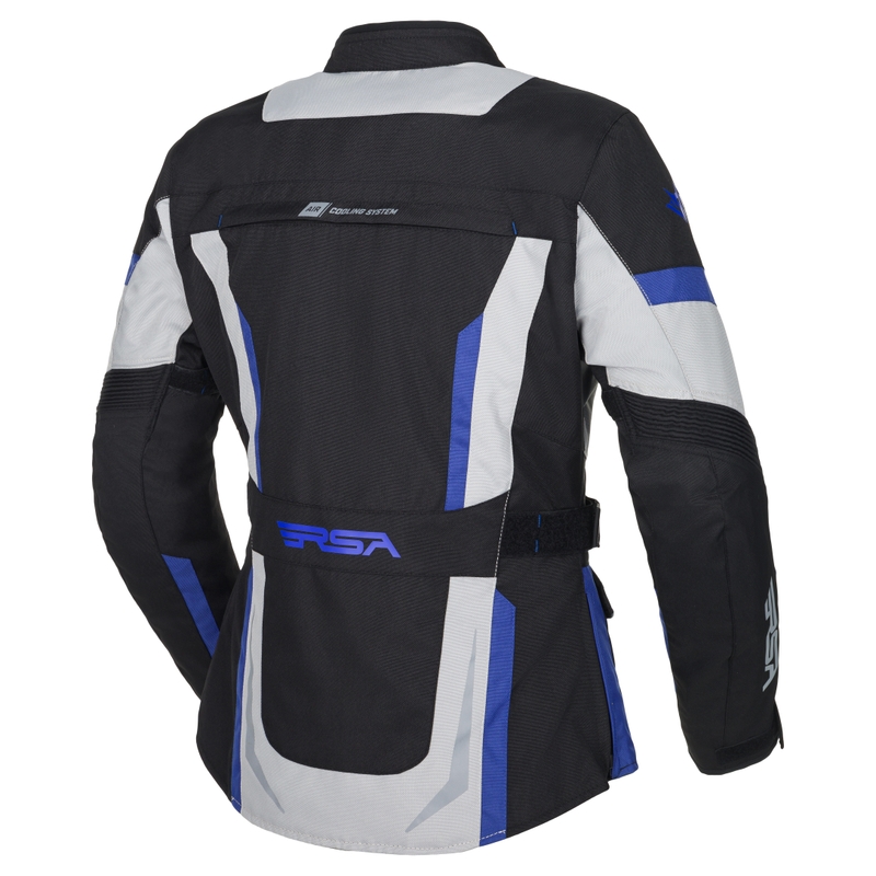 Γυναικείο μπουφάν μοτοσικλέτας RSA EXO 2 Black-Grey-Blue