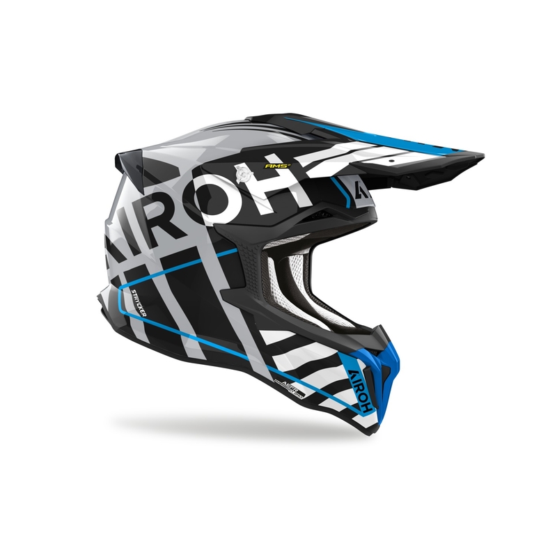 Κράνος Motocross Airoh Strycker Brave 2024 γυαλιστερό μπλε-γκρι προσφορά