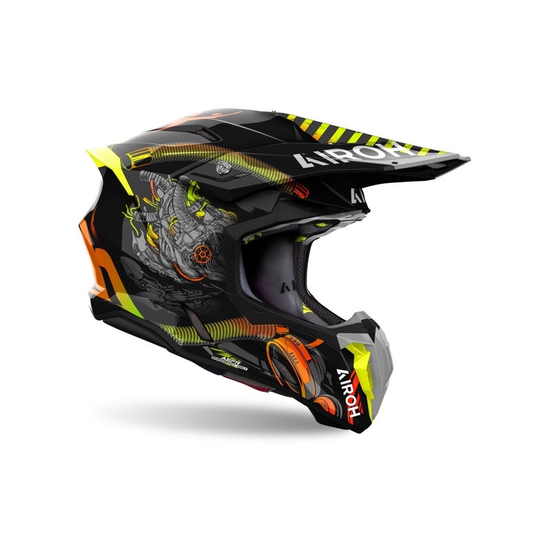 Κράνος Motocross Airoh Twist 3 Toxic μαύρο-πορτοκαλί